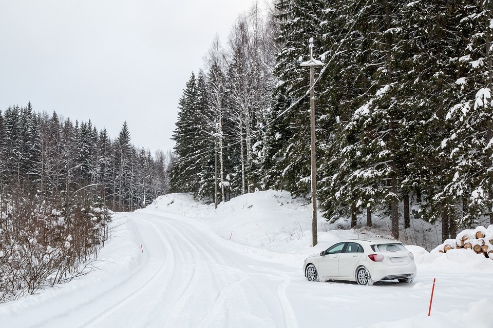 Mercedes-Benz, Автомобиль, Зима, Финский, Дорога